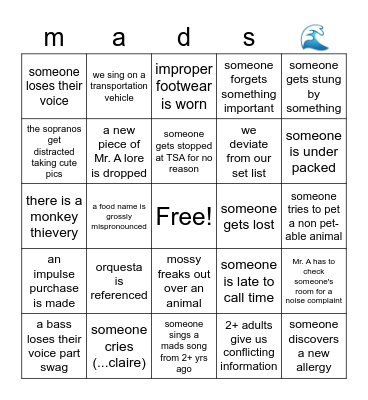 Madri Bingo Card