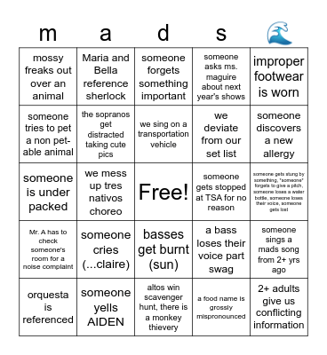 madri bingo 2 Bingo Card