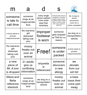 mads bingo 3 Bingo Card