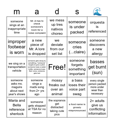 Mads Bingo 4 Bingo Card