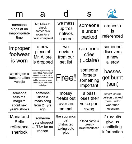 Mads Bingo 4 Bingo Card