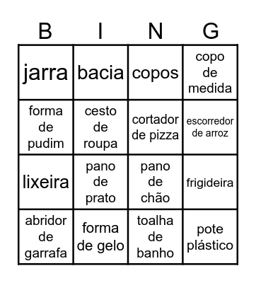 Chá de Casa Nova Bingo Card