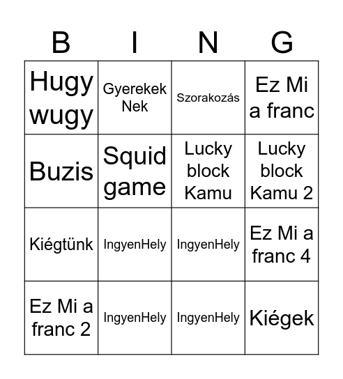 Ratyi  Minecraft Map Bingo Card