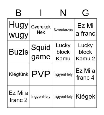 Ratyi  Minecraft Map Bingo Card