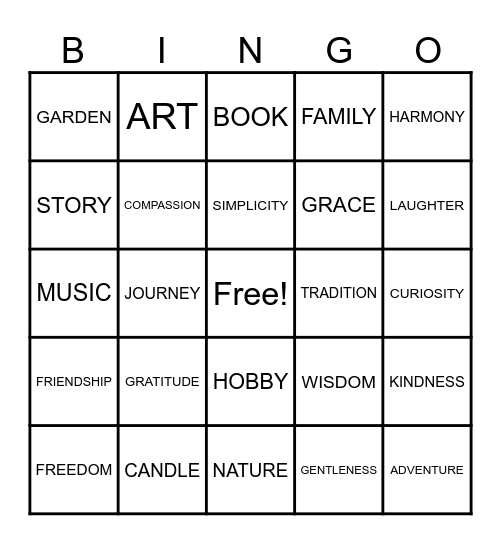 VOCABULARY BINGO 2 Bingo Card