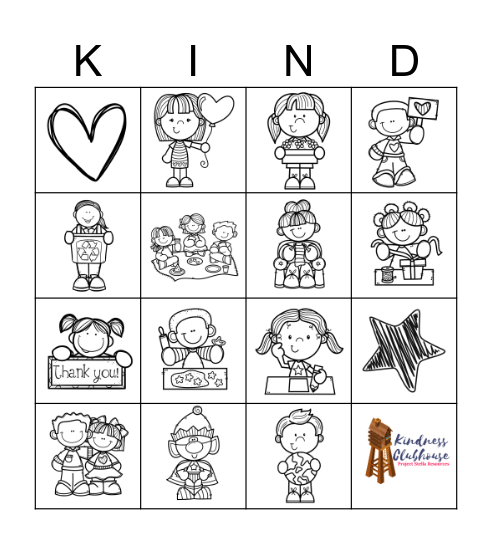 Kindness Picture BINGO Card