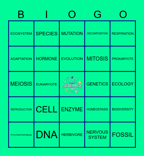 GENERAL BIOLOGY Bingo Card