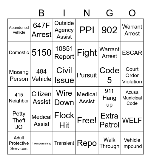 Dispatch Appreciation 2024 Bingo Card
