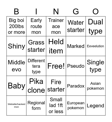 Surprise Trade ScarVi Bingo Card