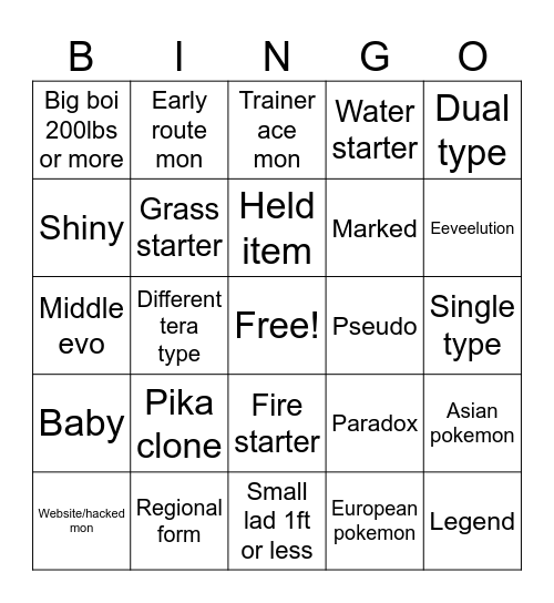 Surprise Trade ScarVi Bingo Card