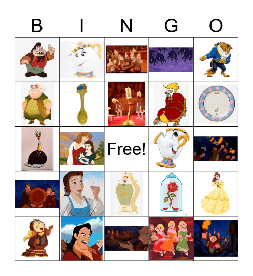 Beauty and the Beast Bingo Card