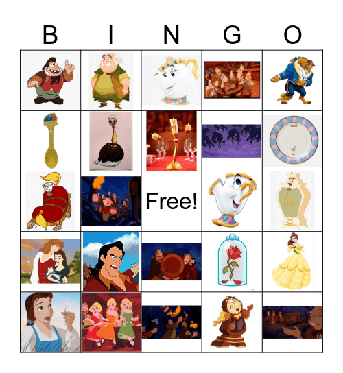 Beauty and the Beast Bingo Card