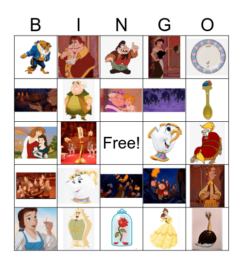 Beauty and the Beast Bingo Card