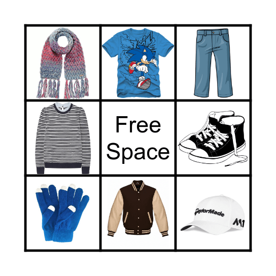 My clothes Bingo Card