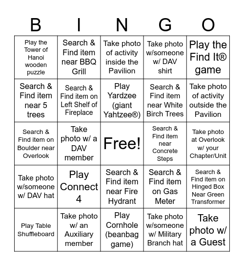 2024 DAV/DAVA Bingo Icebreaker Bingo Card