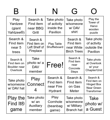 2024 DAV/DAVA OREGON CONVENTION FRIDAY SOCIAL ICEBREAKER Bingo Card