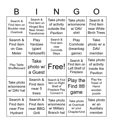 2024 DAV/DAVA OREGON CONVENTION FRIDAY SOCIAL ICEBREAKER Bingo Card