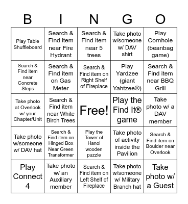 2024 DAV/DAVA OREGON CONVENTION FRIDAY SOCIAL ICEBREAKER Bingo Card