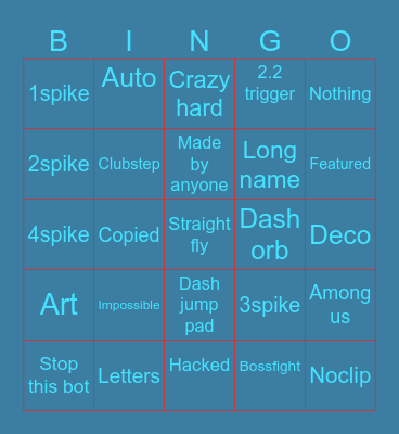 Gd recent tab bingo Card