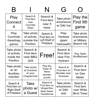 2024 DAV/DAVA OREGON CONVENTION FRIDAY SOCIAL ICEBREAKER Bingo Card