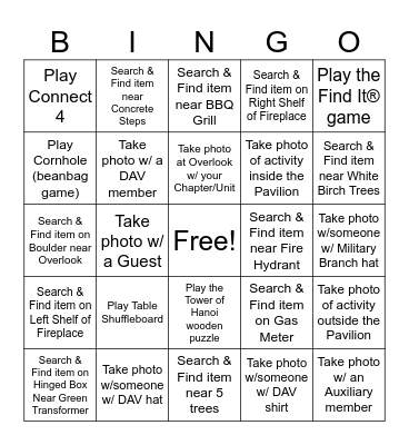 2024 DAV/DAVA OREGON CONVENTION FRIDAY SOCIAL ICEBREAKER Bingo Card