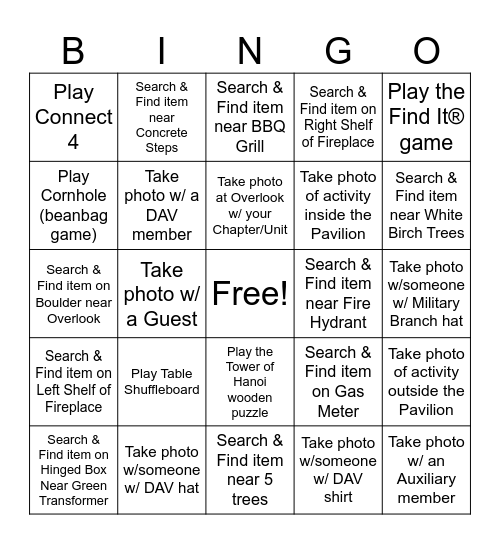 2024 DAV/DAVA OREGON CONVENTION FRIDAY SOCIAL ICEBREAKER Bingo Card