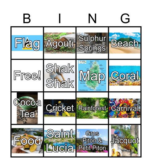 Saint Lucia Bingo Card
