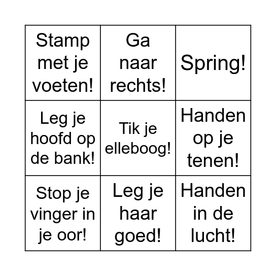 Bevelzinnen Bingo Card