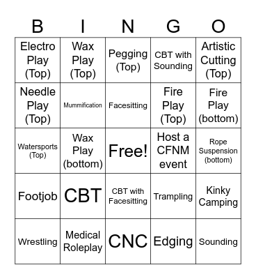 2024 Kinky Bingo Card