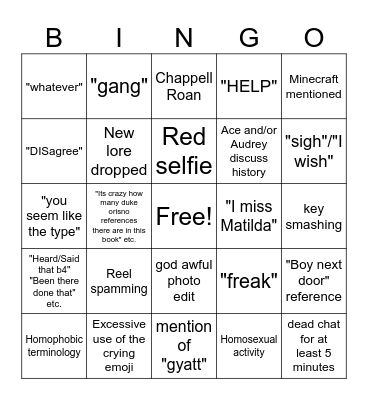 Straights! (And Ace) bingo Card