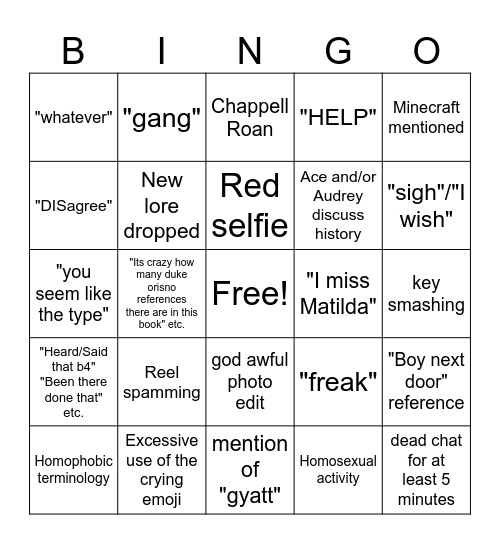 Straights! (And Ace) bingo Card