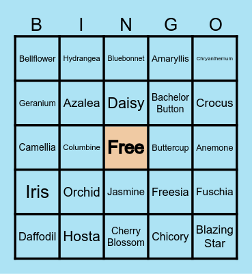 FLOWERS BINGO Card