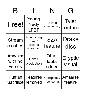 GILGA Radio Ep. 1 Bingo Card