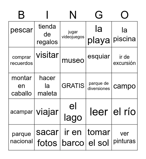 Lotería - Vocabulario 4.1 Bingo Card