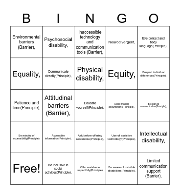 Customer Always Bingo Card