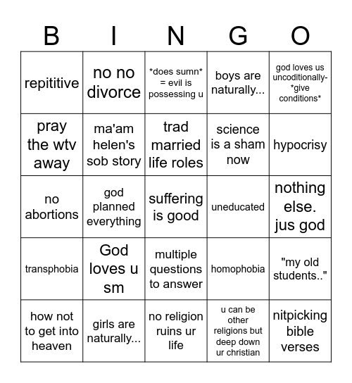 CL Bingo Card