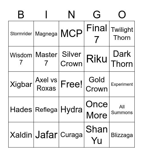 KH2FM Rando Bingo Card