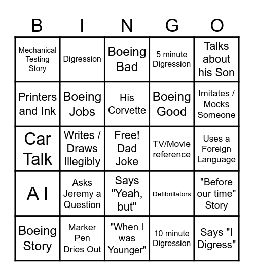 Ross Monroe Bingo Card