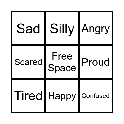 Feelings Bingo Card