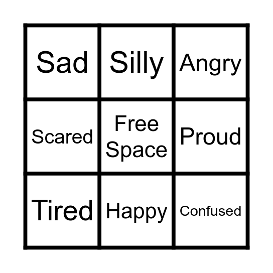 Feelings Bingo Card