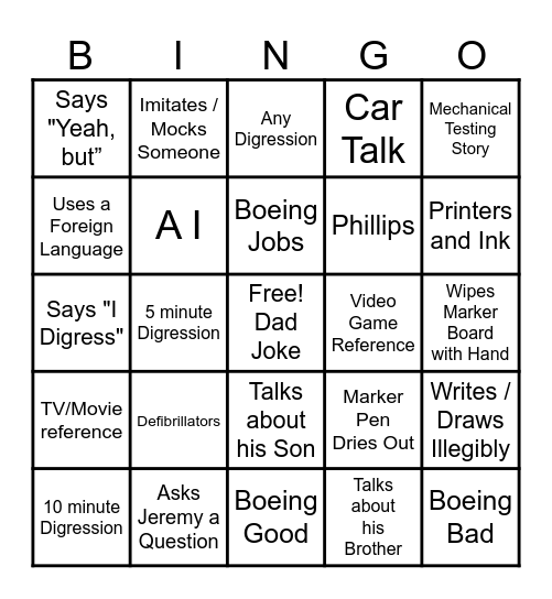 Ross Monroe Bingo Card