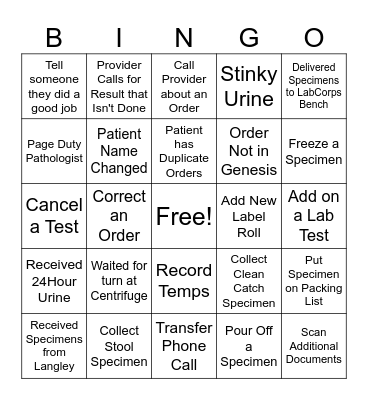 Lab Week 2024 Bingo Card