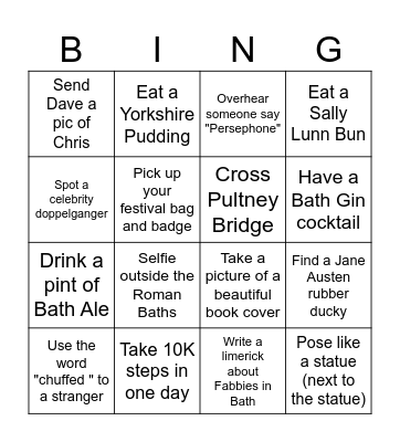 Fabbie Bath Bingo Card
