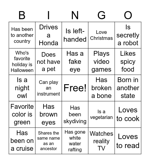 LAB PARTNER Bingo Card