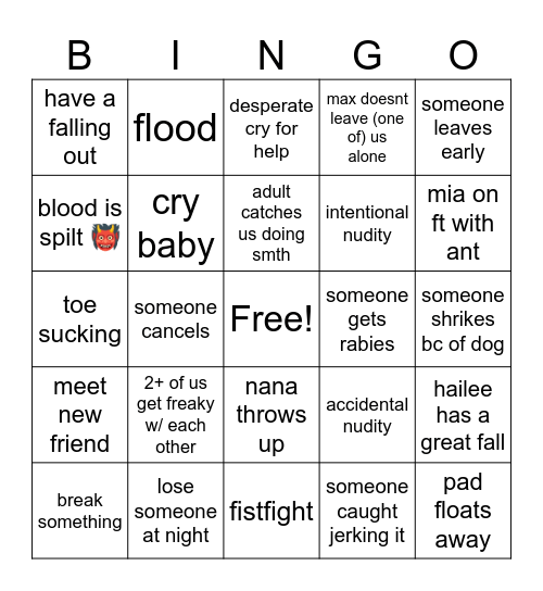 Fire Island Bingo Card