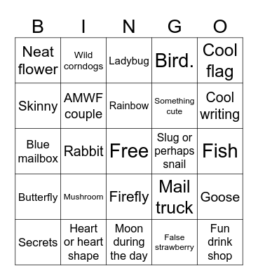 Important things to see Bingo Card