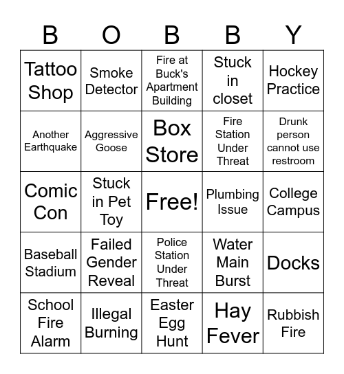 911 (ABC) 118 Calls Bingo Card