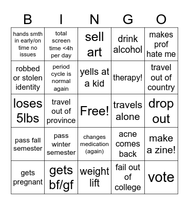 gillian’s 2024 bingo Card