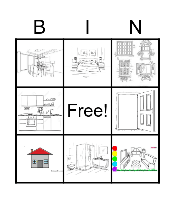 parts of the  house Bingo Card