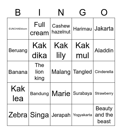 BINGO MANCHAE Bingo Card